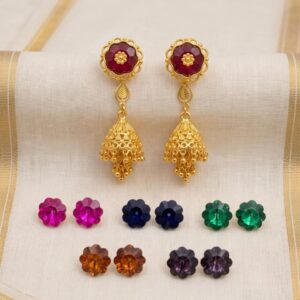 Changing stone jhumka